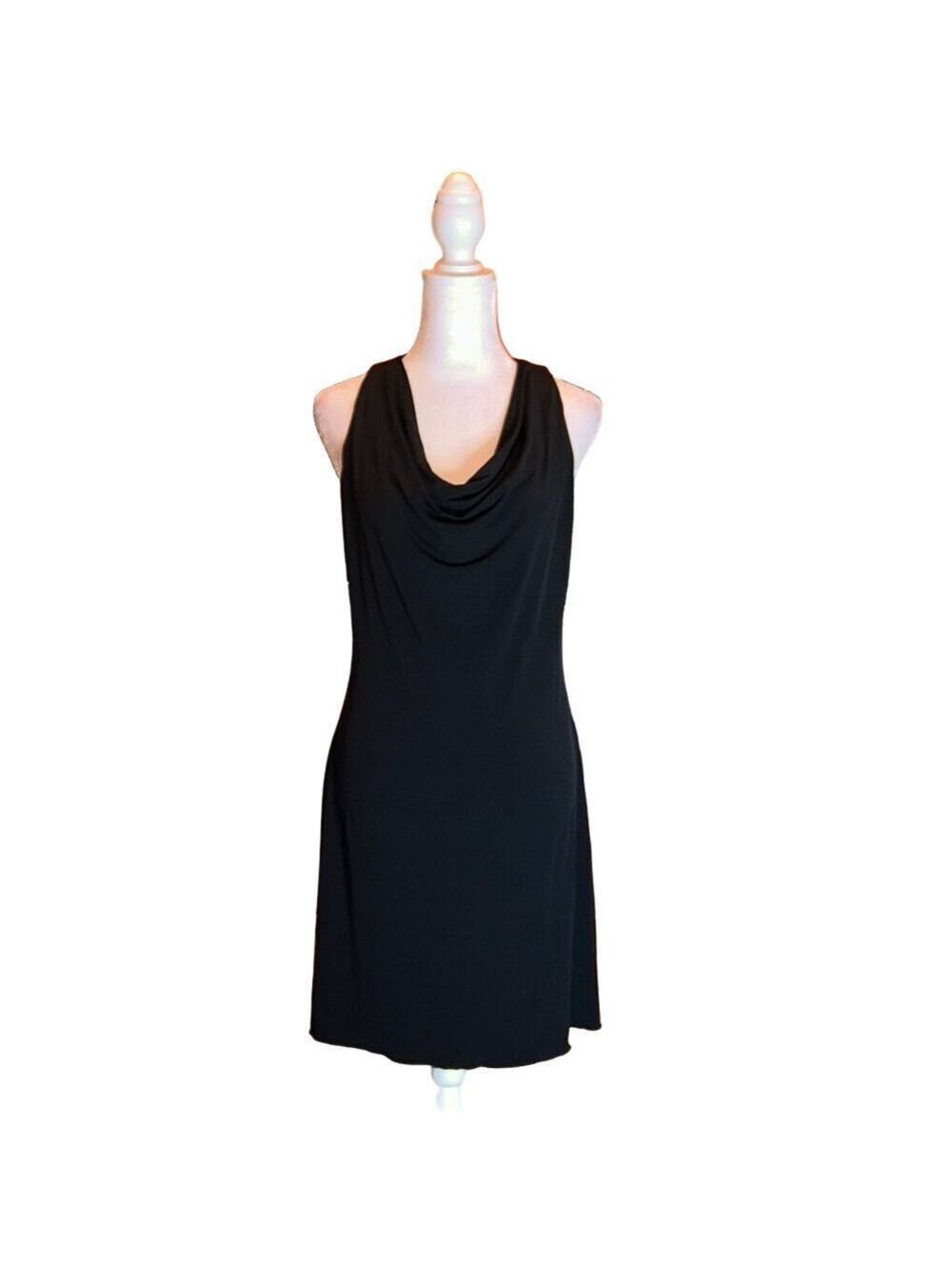 B*WEAR by BYER CALIFORNIA Sexy Black Dress w/ Drape Neck & Bling Back Size M - Picture 3 of 10